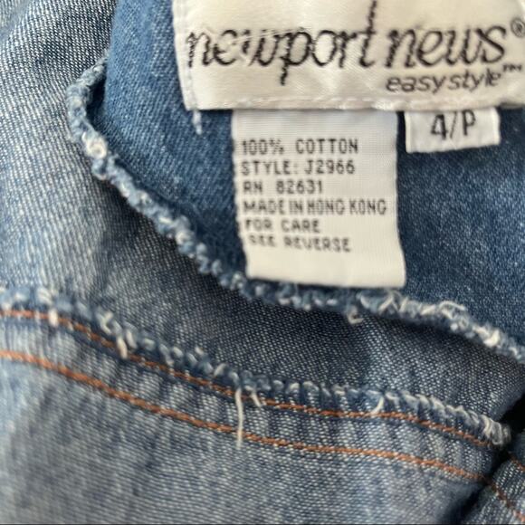 Y2K Chambray Babydoll  Shift Dress 4P Feminine Boho Empire Waist Mod Coquette - Picture 6 of 6